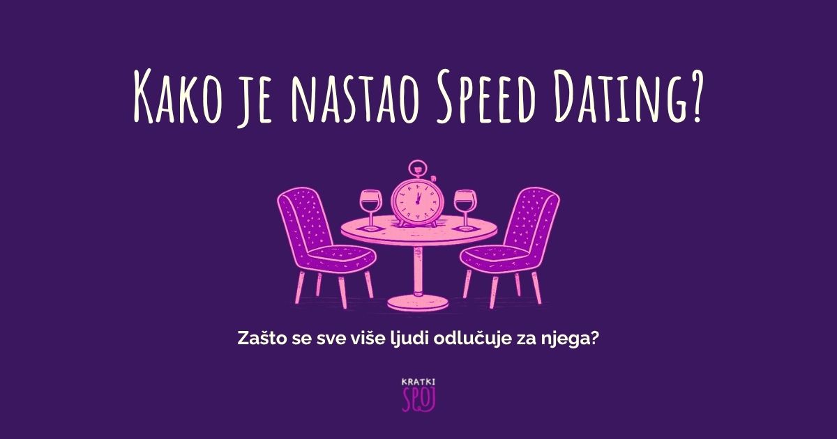 Vizual za blog o povijesti speed datinga i upoznavanju uživo
